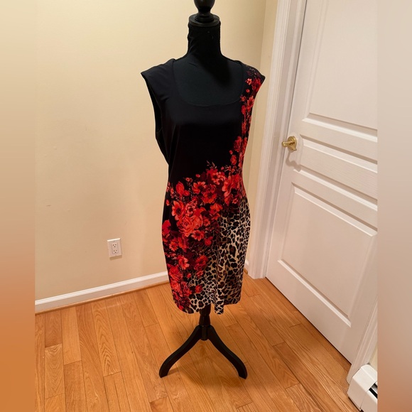 Cache Beautiful Floral and Leopard Print Dress, excellent condition size L - Picture 5 of 9